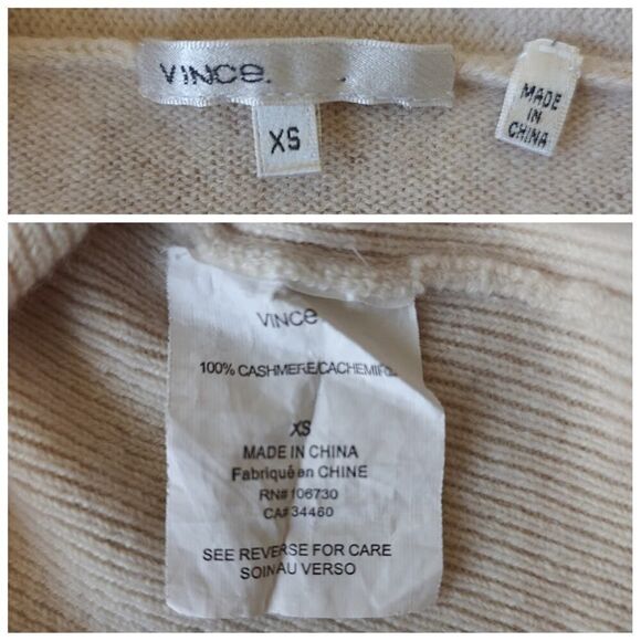 Vince fitted cashmere pullover wrap sweater sz XS - Picture 7 of 9